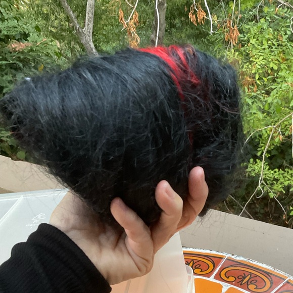 COPY - Silicone red devil face with long hair halloween costume party - Picture 9 of 11